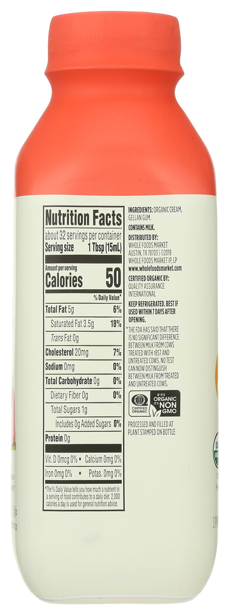 365 by Whole Foods Market Organic Heavy Cream 1 PT — view 7