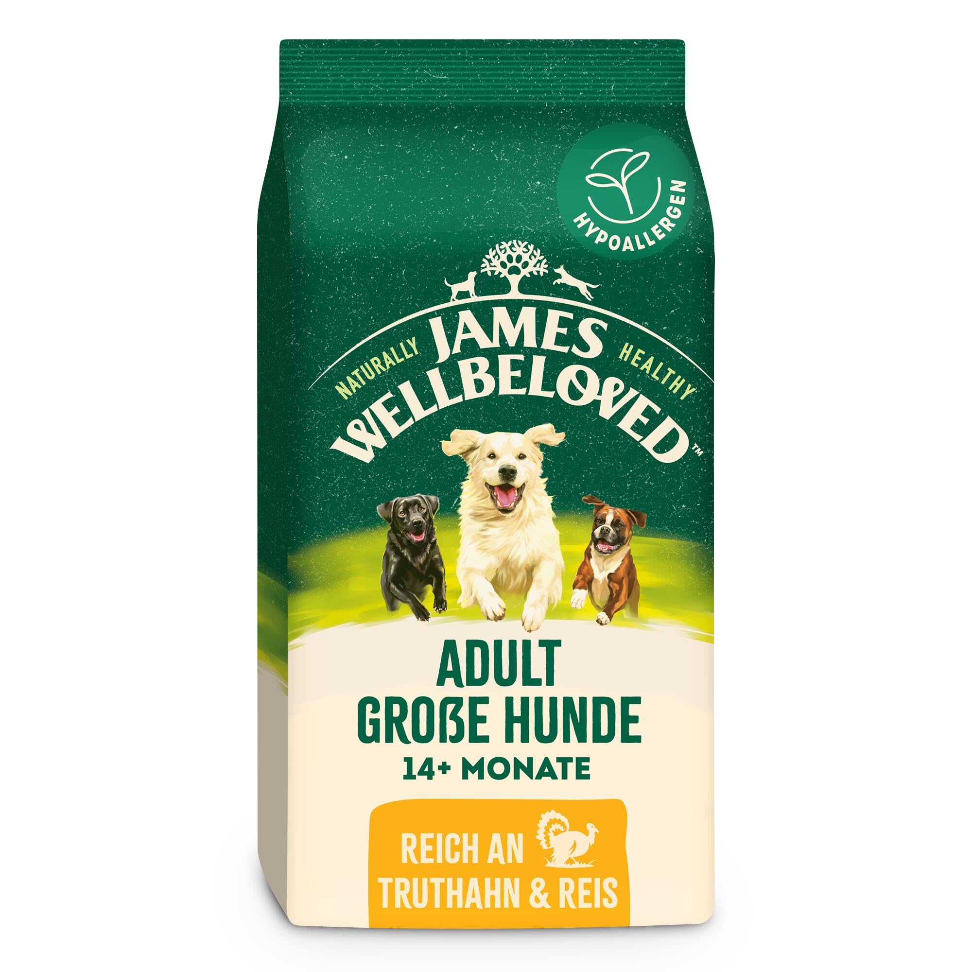 James WELLBELOVED 10kg Hund, große Hunderassen, Trockenfutter Truthahn & Reis