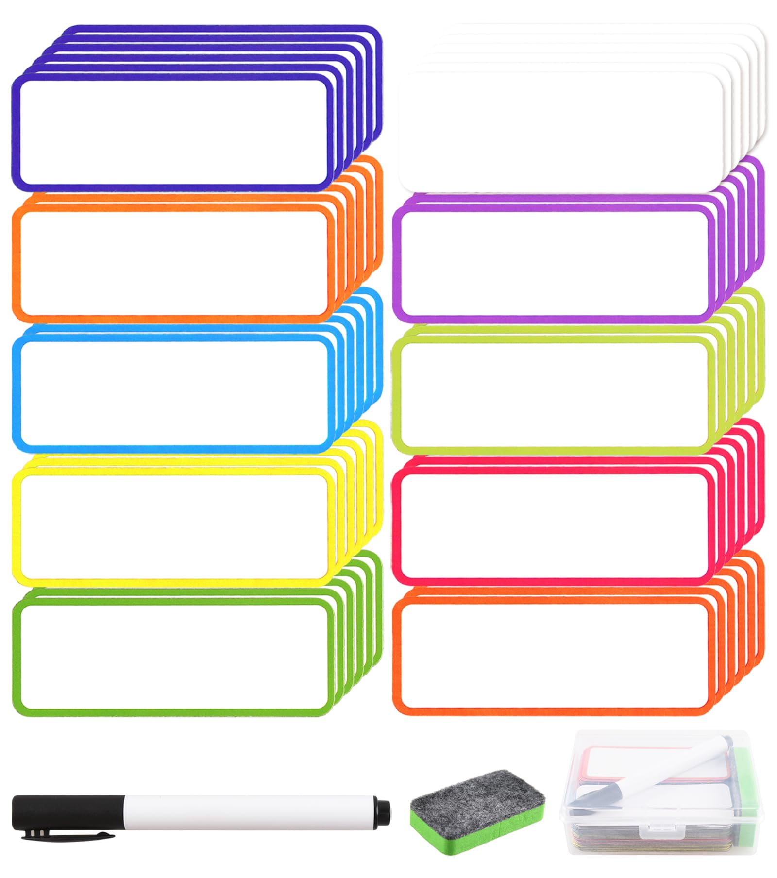 Amazon | ホワイトボード 磁気ラベル マグネットシートラベル 60枚入