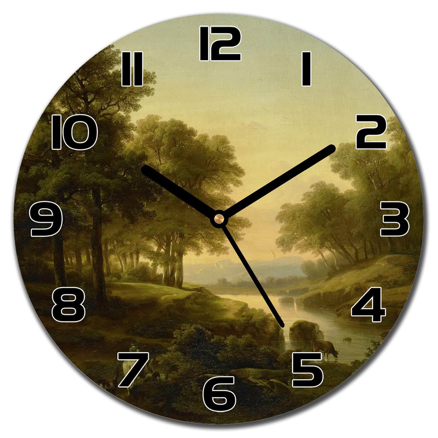 Horloge murale en verre de sécurité 30 cm avec impression moderne haute définition