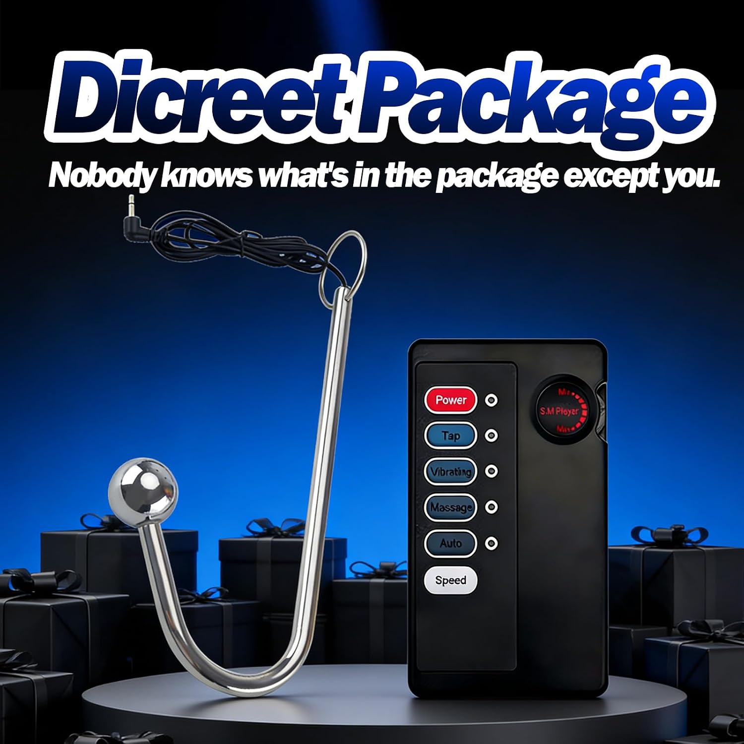 Prostate Estim Vibrating Anal Hook Electric Shock Chasity Metal Butt Plug Anal Hooks Stainless Steel Prostate Massager with Adjustable Current Strengths BDSM Toys Sex Toy for Men Women Couples