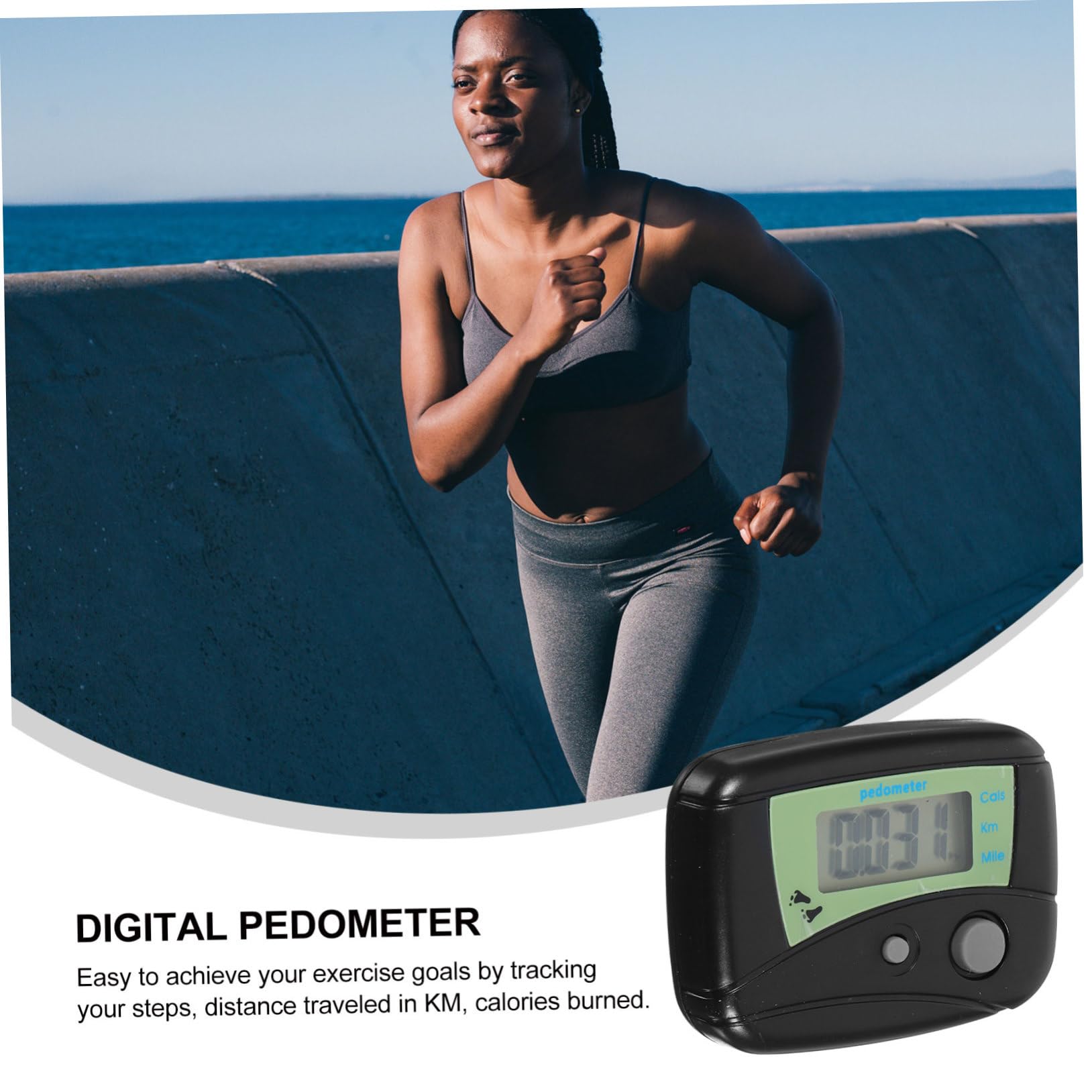 POPETPOP Lot de 10 Podomètres De Marche Compteur De Pas Podomètre Numérique Compteur De Calories Facile À Utiliser Batterie Noire
