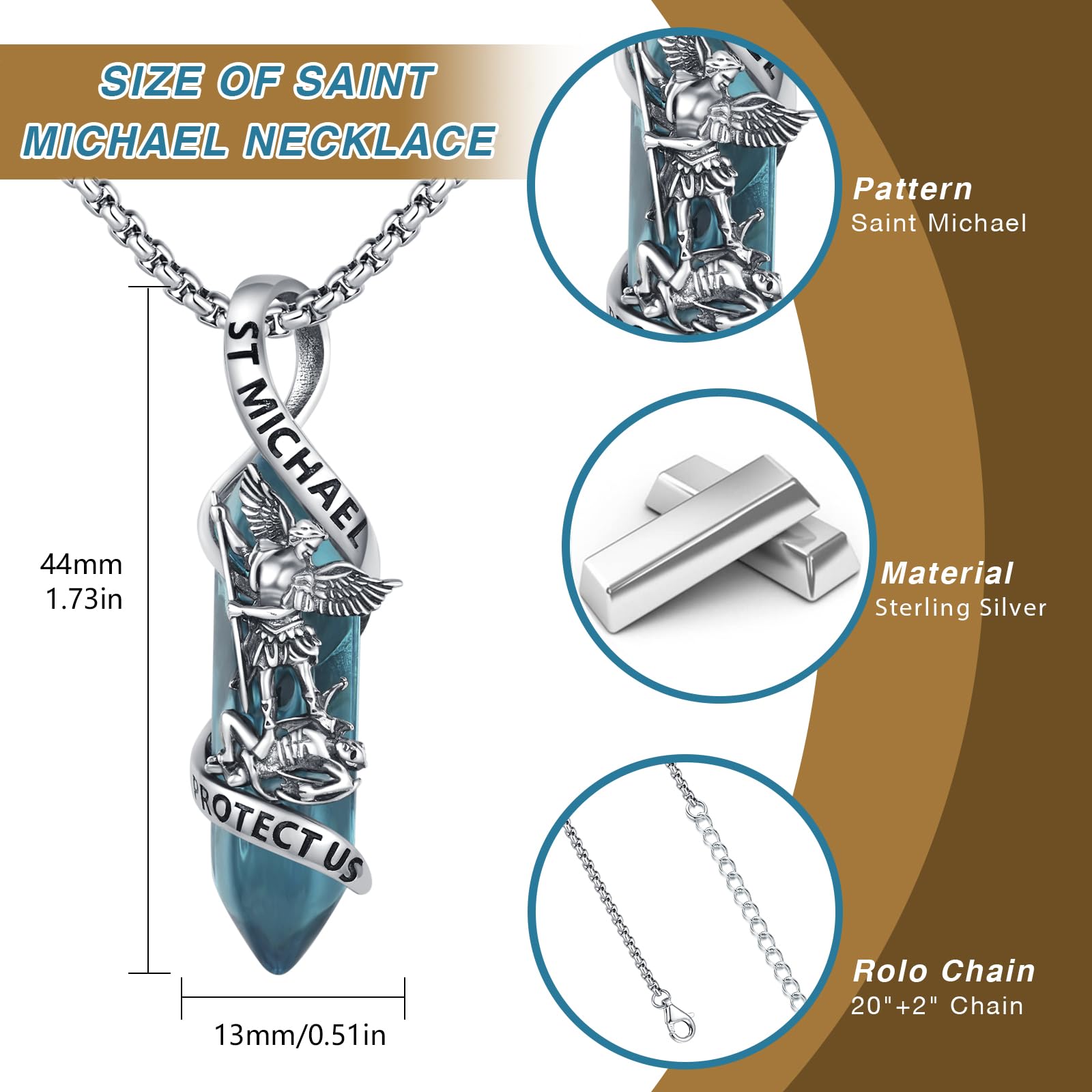 Collana con ciondolo a forma di santo patrono, in argento Sterling 925, medaglietta cattolica, idea regalo per uomini e donne
