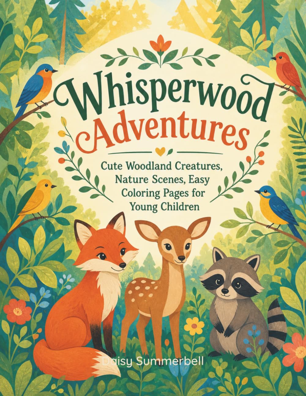 Whisperwood Adventures: Cute Woodland Creatures, Nature Scenes, Easy Coloring Pages for Young Children (Little Explorers)