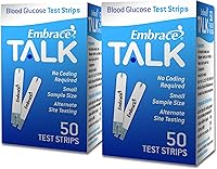 Omnis Health Embrace Blood Glucose Test Strips 100ct - No Coding, Accurate 3-Step Verification for Embrace Meters