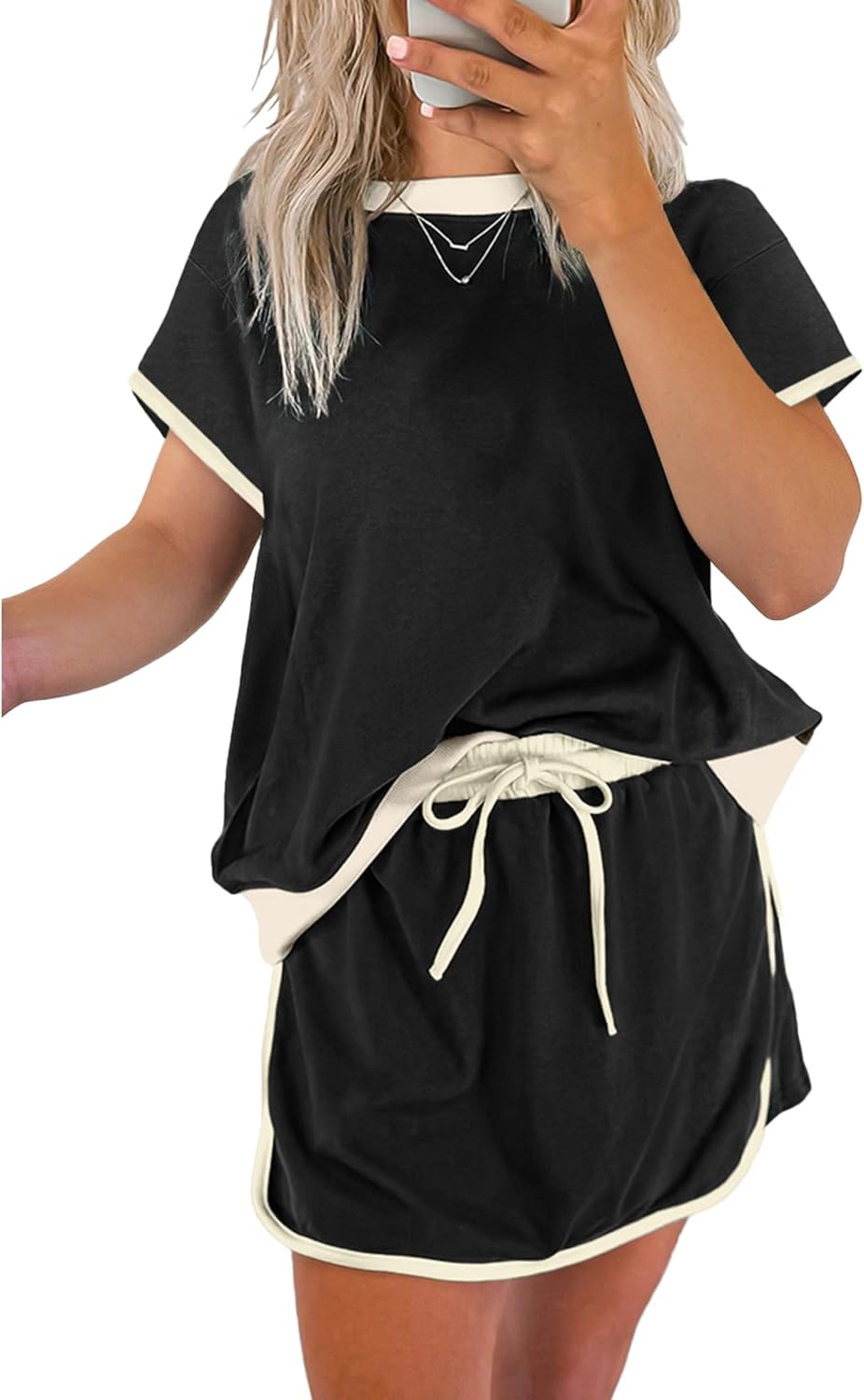 SELINK Lounge Sets Women 2 Piece Summer Tracksuits Colorblock