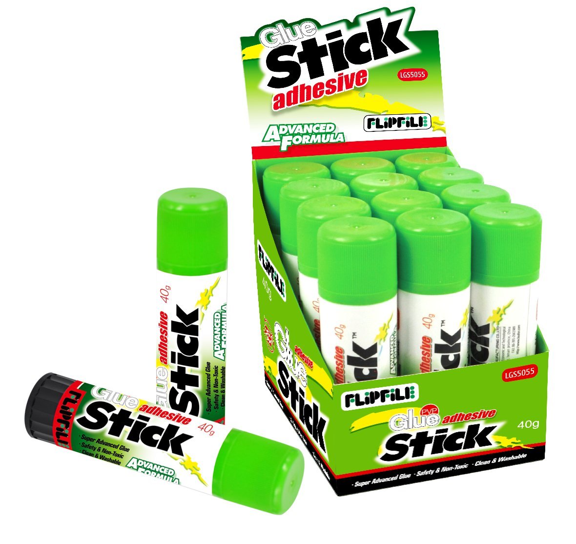 Flipfile Advanced Formula PVP Glue Sticks 40g (Box of 12) : Amazon