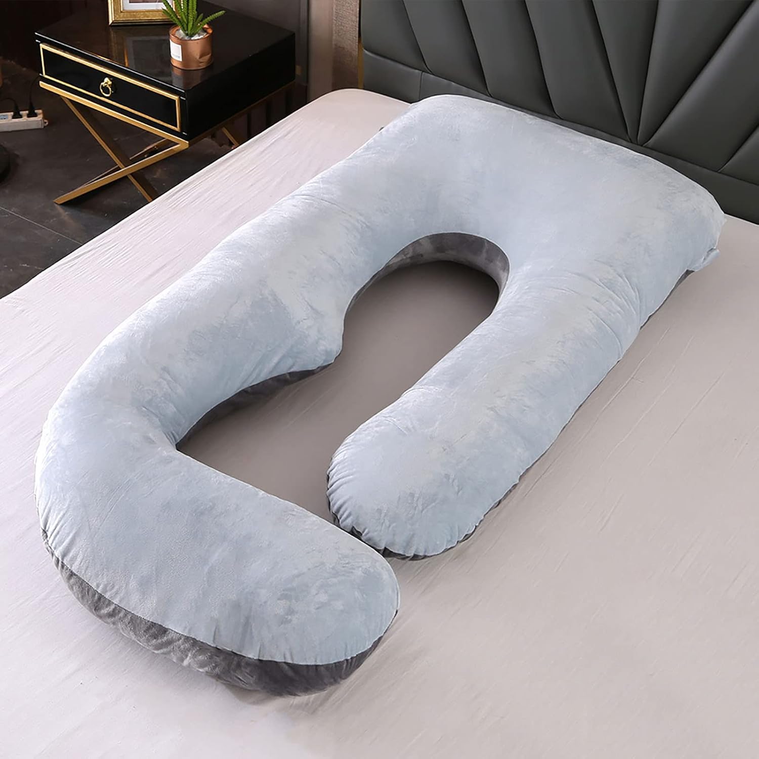Maternity Pillow J Shape Full Body Pillow Side Sleeping Body Pillow Leg Head Neck and Abdominal Support for Pregnant Women