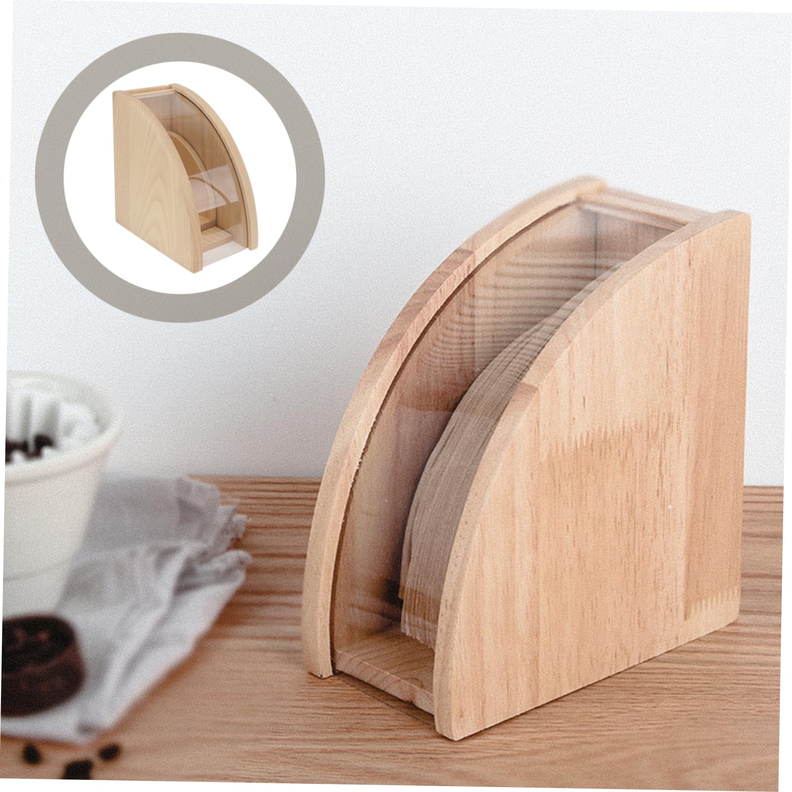 GLEAVI Kaffeefilter Halter aus Holz Kaffeefilter Aufbewahrungskiste Filterpapier Organizer für Zuhause und Büro mit Großem Fassungsvermögen und Schöner Optik