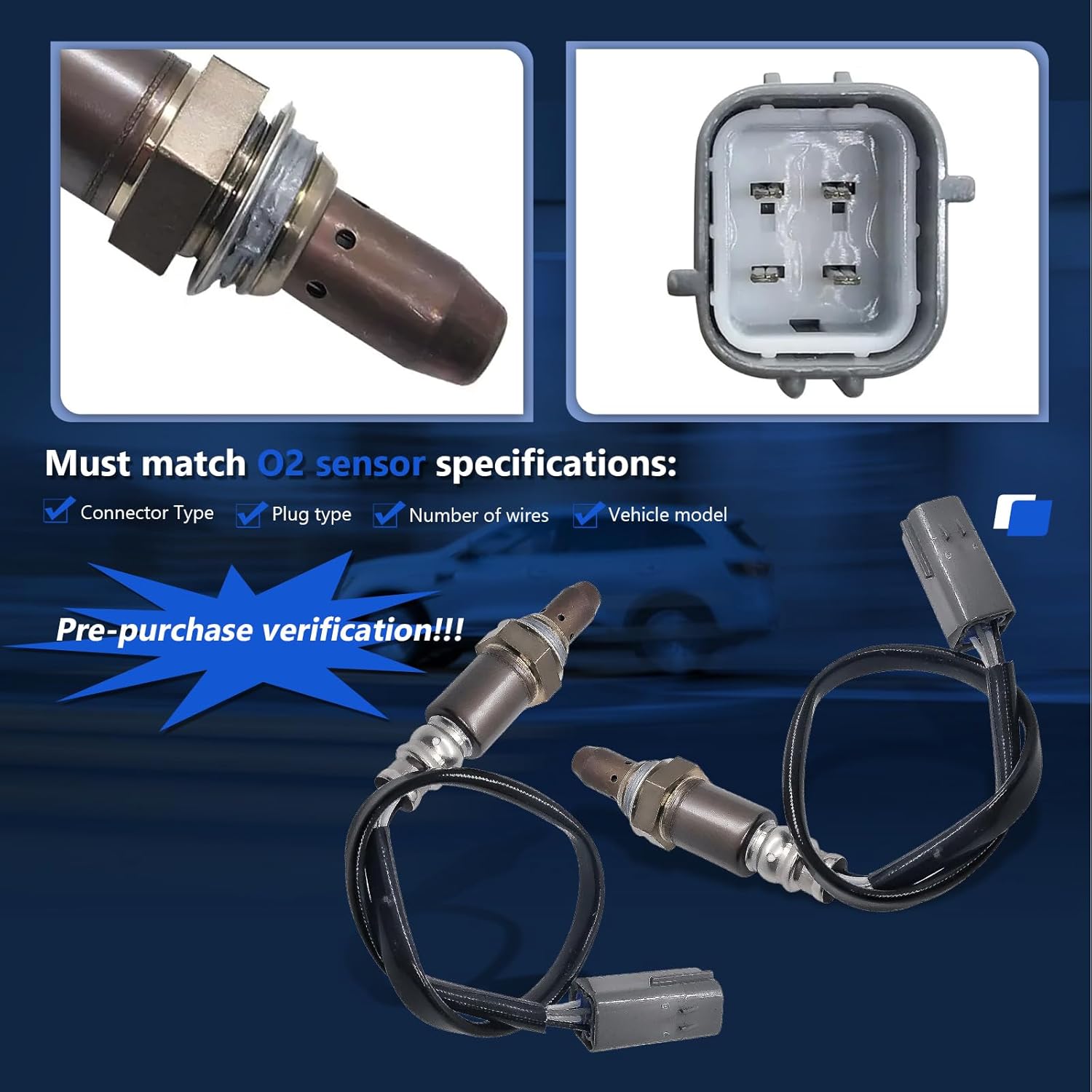 MAXFAVOR 2Pcs Upstream Oxygen O2 Sensor Replacement for 2011 2012 Nissan Frontier Pathfinder Xterra Suzuki Equator 4.0L,for 2009 2010 Infiniti EX35 FX35 G37 M35 Nissan 350Z 370Z 3.5L 3.7L 234-9036 X2