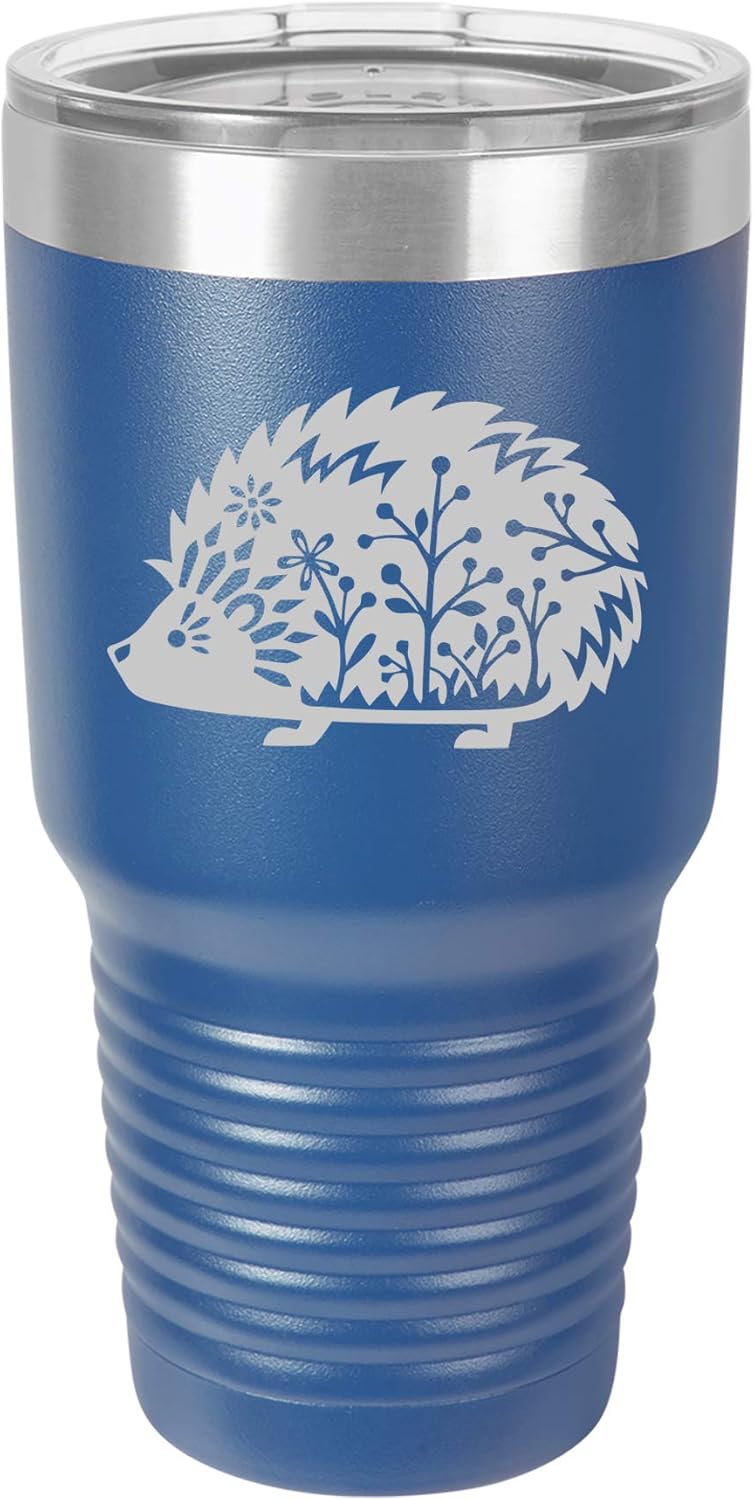 Tumbler Stainless Steel Vacuum Insulated Travel Mug Fancy Hedgehog (Hot-Pink, 20 oz)
