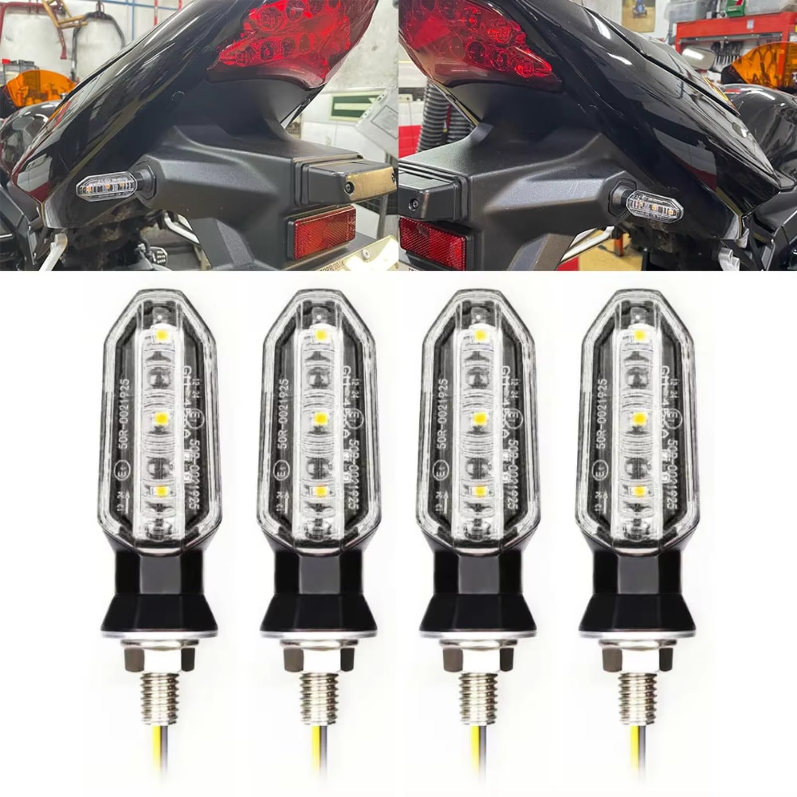 Luces De Señal De Giro Universales Para Motocicleta De 8 Mm Luz Intermitente Ámbar Lámpara De Señal De Giro Accesorios Para Lámpara Indicadora De Motocicleta De 12 V Intermitentes Moto(Clear,4 PCS)