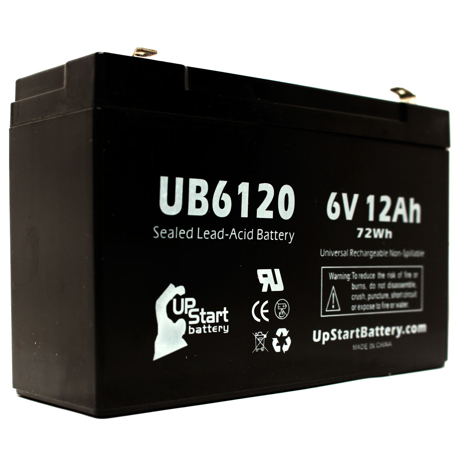 3x Pack - Compatible POWER PATROL SLA0959 Battery - Replacement UB6120 Universal Sealed Lead Acid Battery 6v 12ah 12000mah F1 Terminal Agm Sla Includes 6