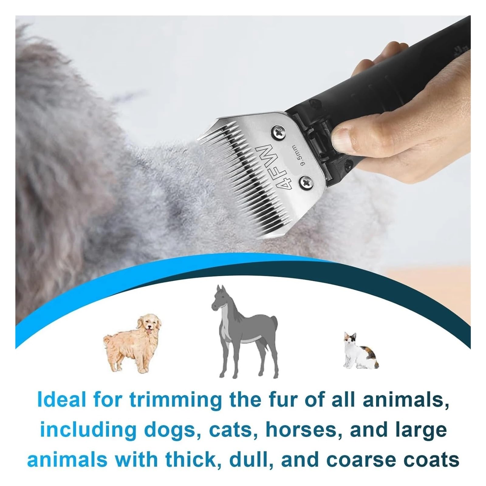 Lame Larghe Rimovibili for Toelettatura Cani, Compatibili Con Andis, UltraEdge, CeramicEdge, AG, AGC, Compatibili Con Tosatrici for Animali Oster, A5, A6, Senza Intoppi(Size 5FW)