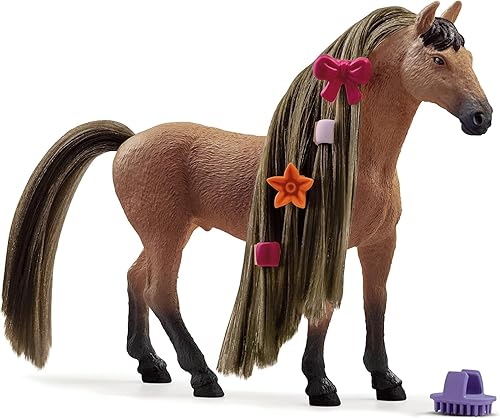 Miniatura 6 de Schleich Horse Club Sofia's Beauties Akhal Teke Stallion - Juego de 8 figuras de juguete de caballo con pelo cepillable y accesorios para niños y