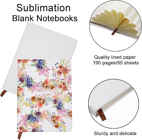 Miniatura 4 de 4 cuadernos de sublimación en blanco A6, 190 páginas en blanco, diario de sublimación para suministros de oficina escolar, cuadernos de sublimación