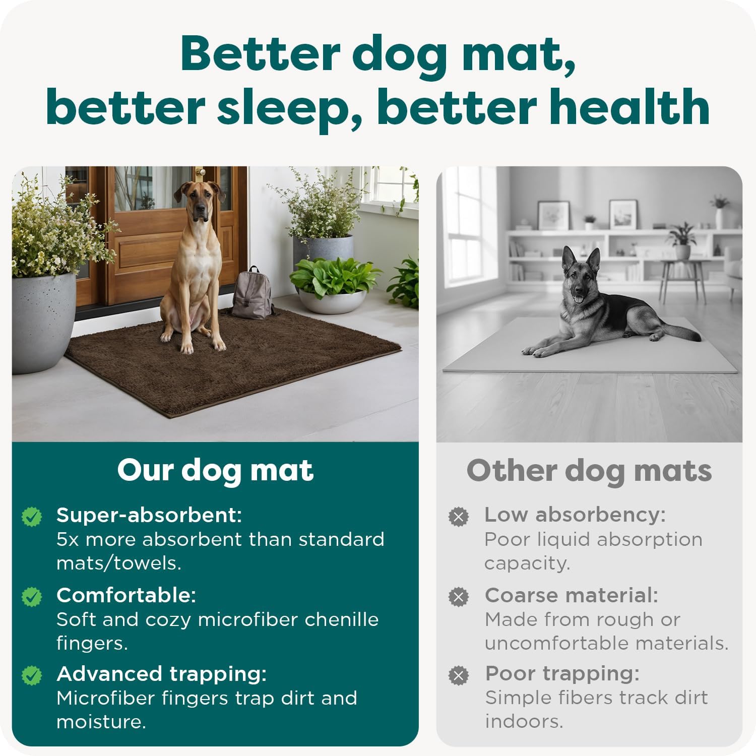 Furhaven 60" x 48" Highly Absorbent Dog Door Mat for Muddy Paws, 100% Washable, Perfect for Entryway, Kitchen, & Bathroom Use - Chenille Shammy Rug - Mud (Brown), Jumbo Plus/XXXL