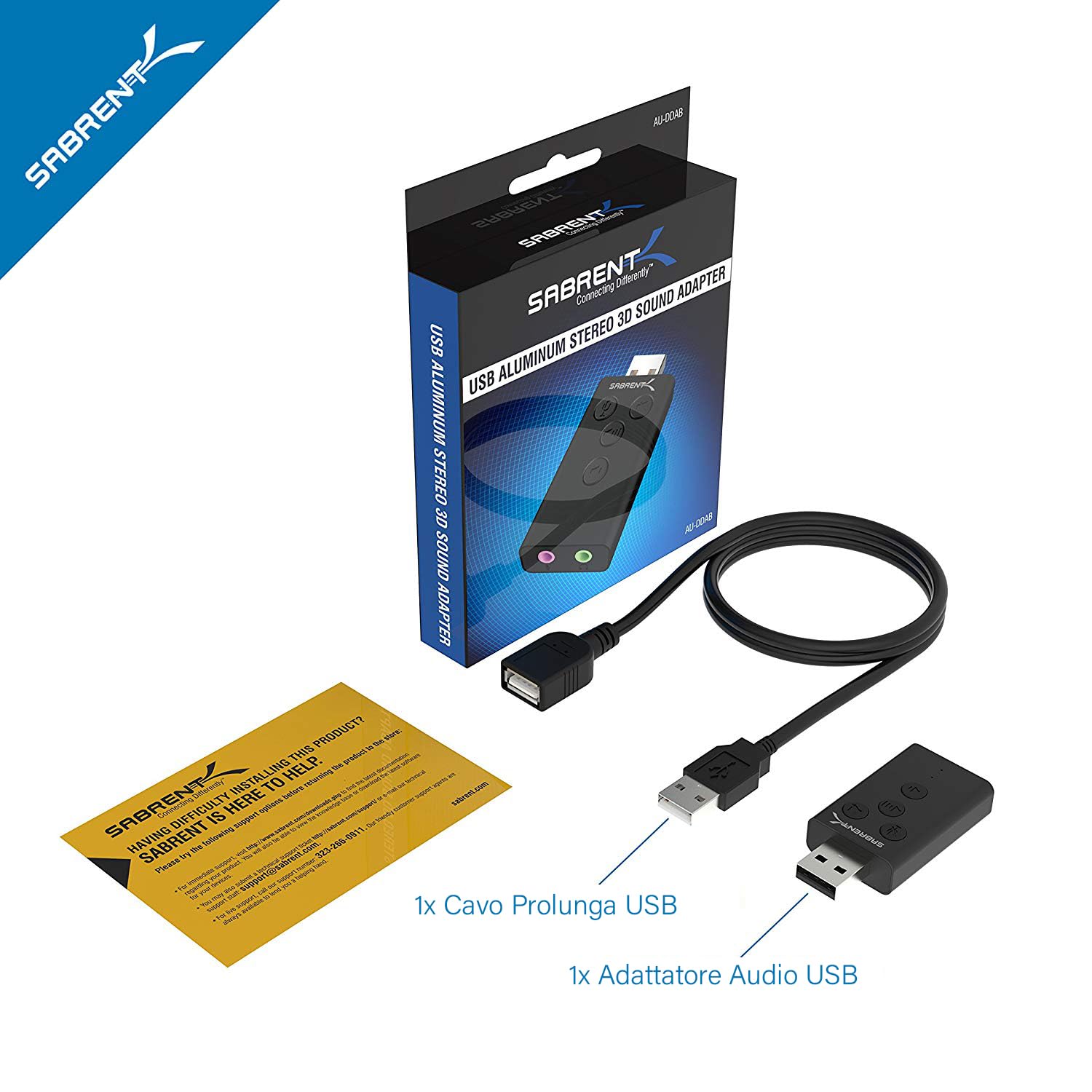SABRENT Scheda audio USB cuffie e microfono per MAC e Windows, Adattatore audio presa USB, Plug & Play, Con pulsanti, per PS4, PS5, Windows e MAC Nessun driver necessario [Nero] (AU-DDAB)