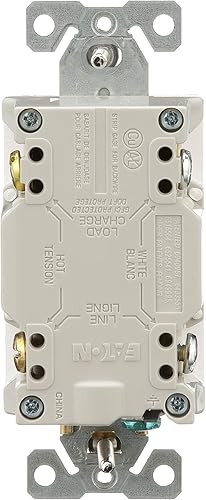 Miniatura 4 de Eaton TRSGF15W GFCI Receptáculo dúplex resistente a manipulaciones 15A -125V con placa de pared de tamaño estándar, color blanco
