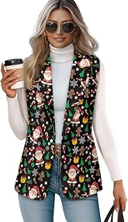 Women Vest Lightweight Blazer Vests V Neck Jacket S-5XL