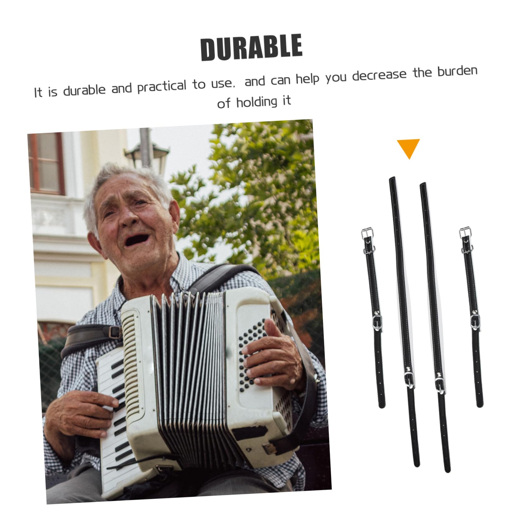 Correa de Hombro para Acordeón Ajustable Pu Negro 1 Juego | Acordeón de 8, 16 y 32 Bajos, Diseño Ligero y Resistente Corrosión, Estilo Negro