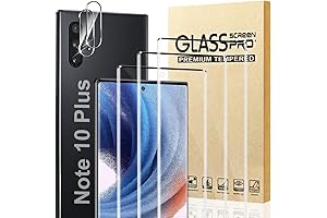 Galaxy Note10 Plus Screen Protector [3+2 Packs], Tempered Glass