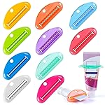 LOVEINUSA Toothpaste Tube Squeezer Dispenser, 10PCS Toothpaste Roller Squeezer Tool Tooth Paste Cap Holder for Bathroom, Assorted Colors