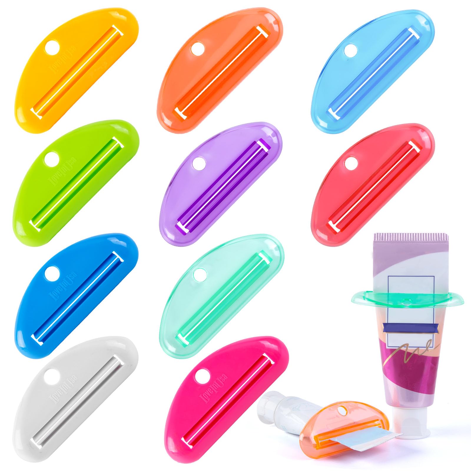 LOVEINUSA Toothpaste Tube Squeezer Dispenser, 10 PCS Toothpaste Roller
