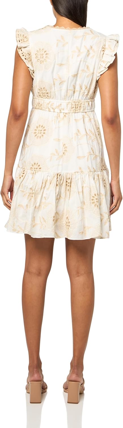 Anne Klein Womens V Neck Ruffle SLV Short Dress - Image 2