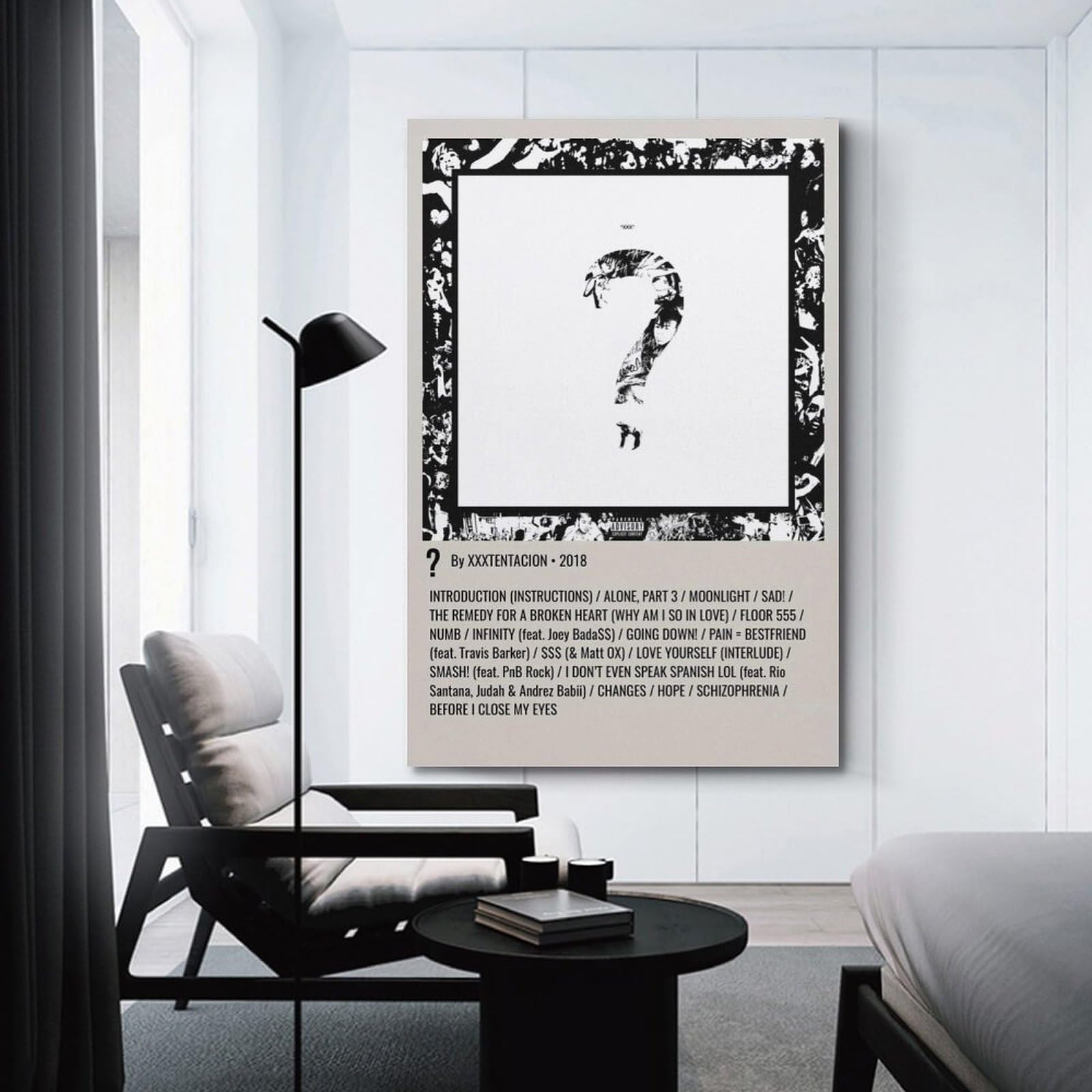 XXXTentacion - Poster da parete con stampa artistica su tela, decorazione moderna per la camera da letto, 40 x 60 cm