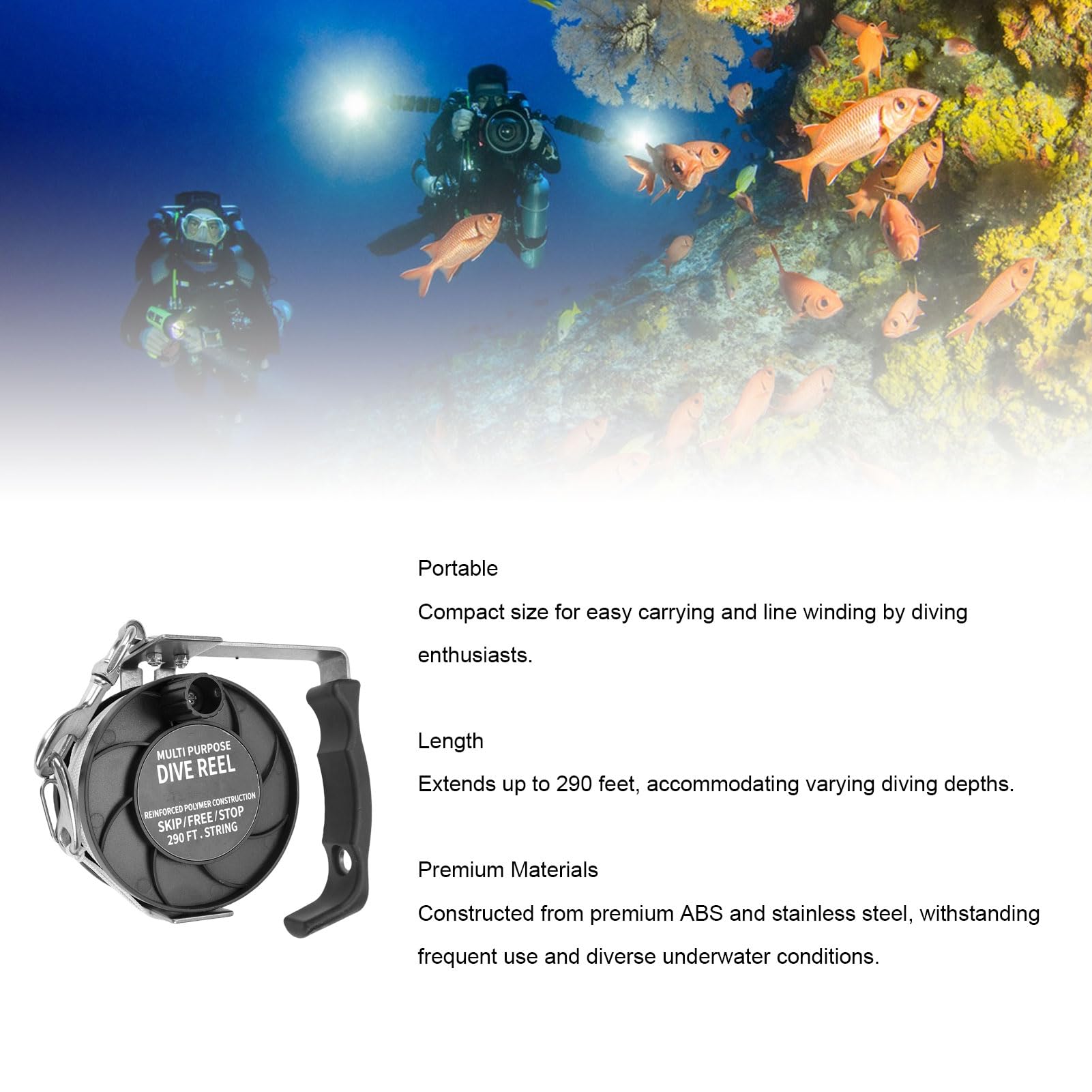 Diyeeni Multipurpose Mulinello Subacqueo 290FT, Acciaio Inossidabile per