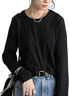 [antiqua] [アンティカ]シュッと美 メロウデザイン トップス レディース 長袖 ロンT NA-00497