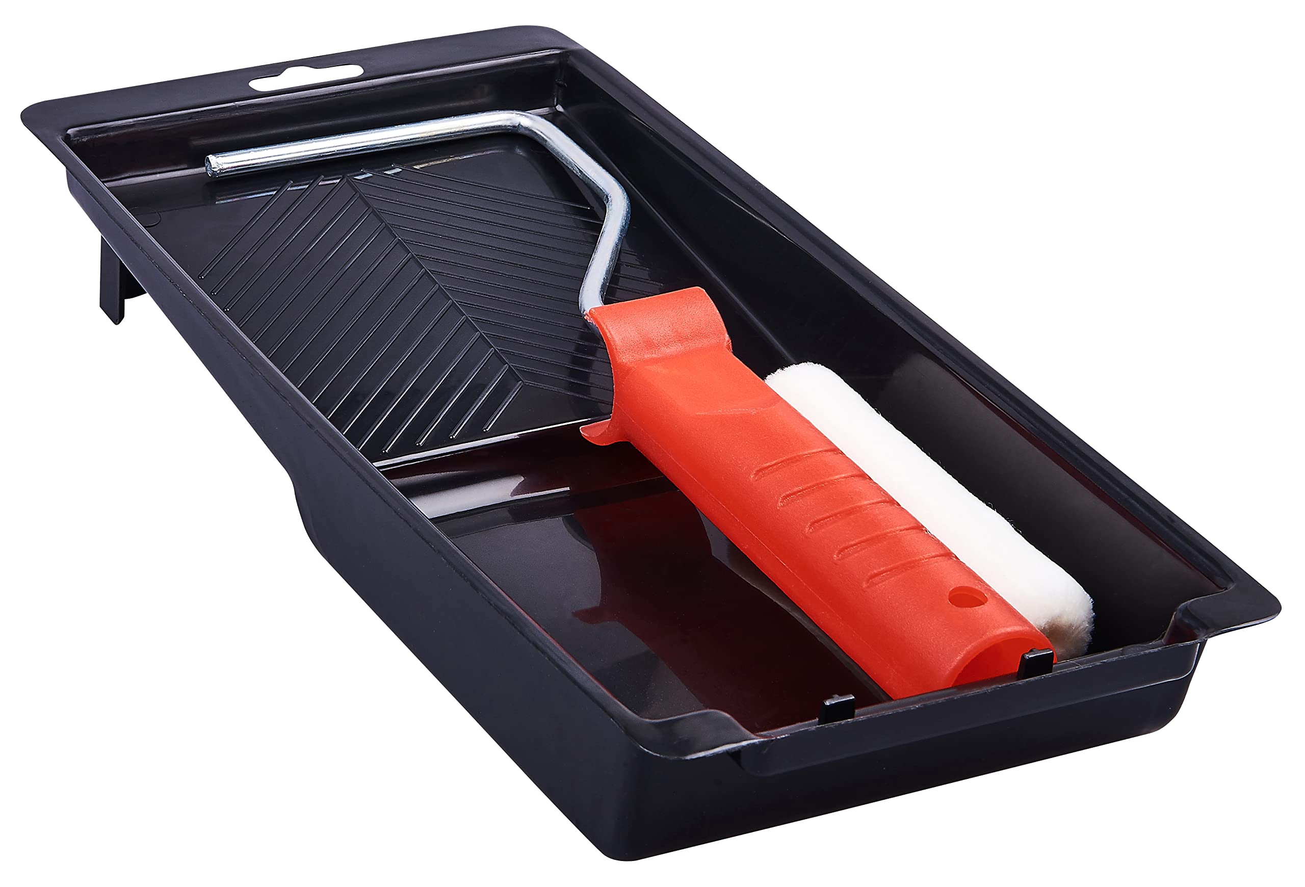 Amtech – 4in Gloss Finish Roller Tray Kit, Mohair Sleeve for Smooth, Even Coats, Includes Tray & Frame – 4mm Pile