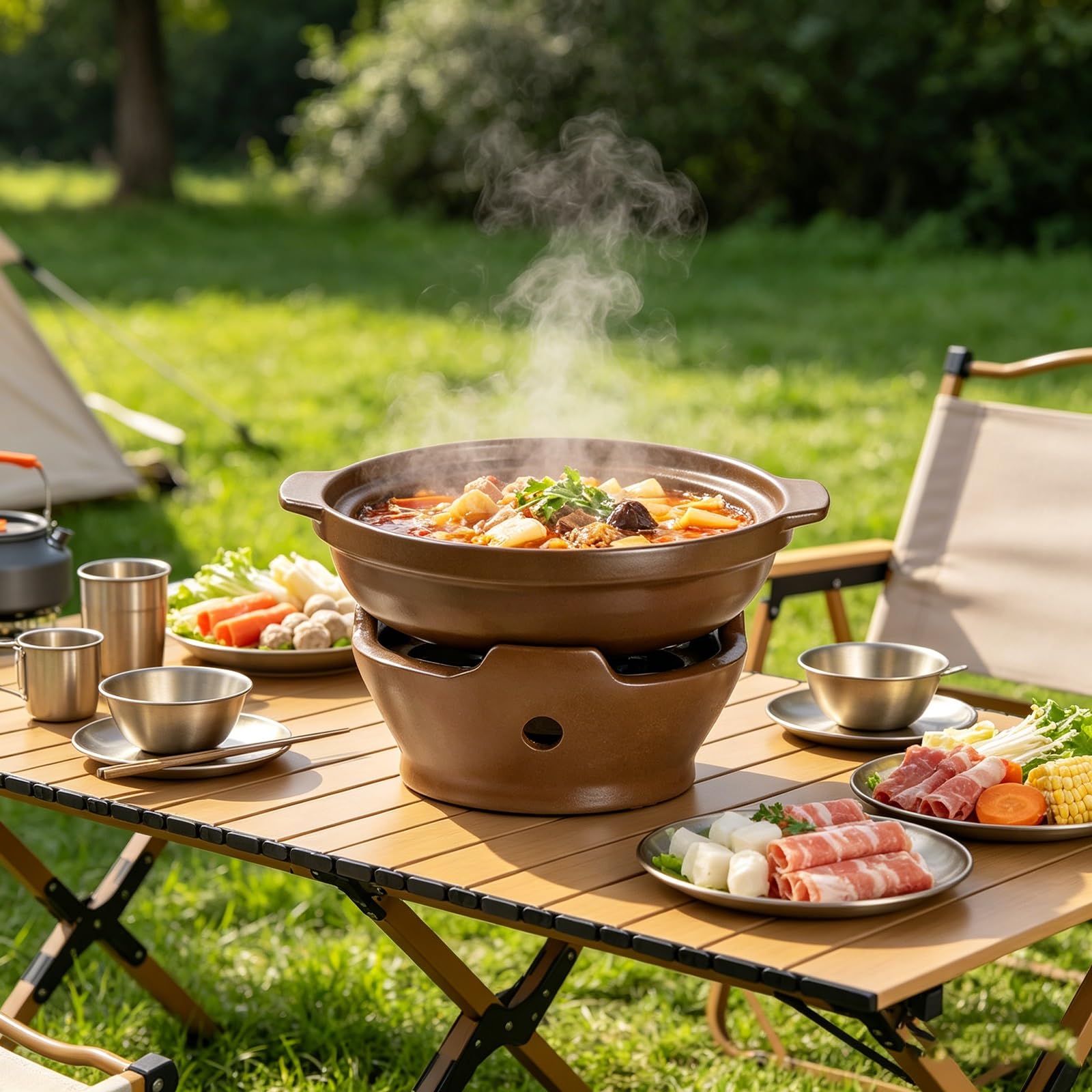 Cacerola de cerámica de terracota con tapa, utensilios de cocina de tierra para cenas y fiestas, olla de arcilla duradera para olla caliente y arroz, tamaño de 9.5 pulgadas