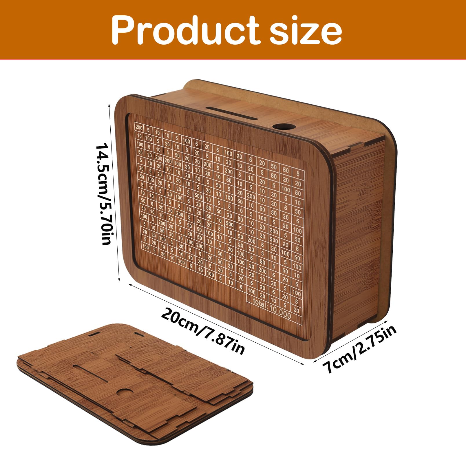 Wooden Money Saving Box, Money Cash Saving Challenge Box, Cash Vault Wooden Savings Box, Money Bank Box - Image 2