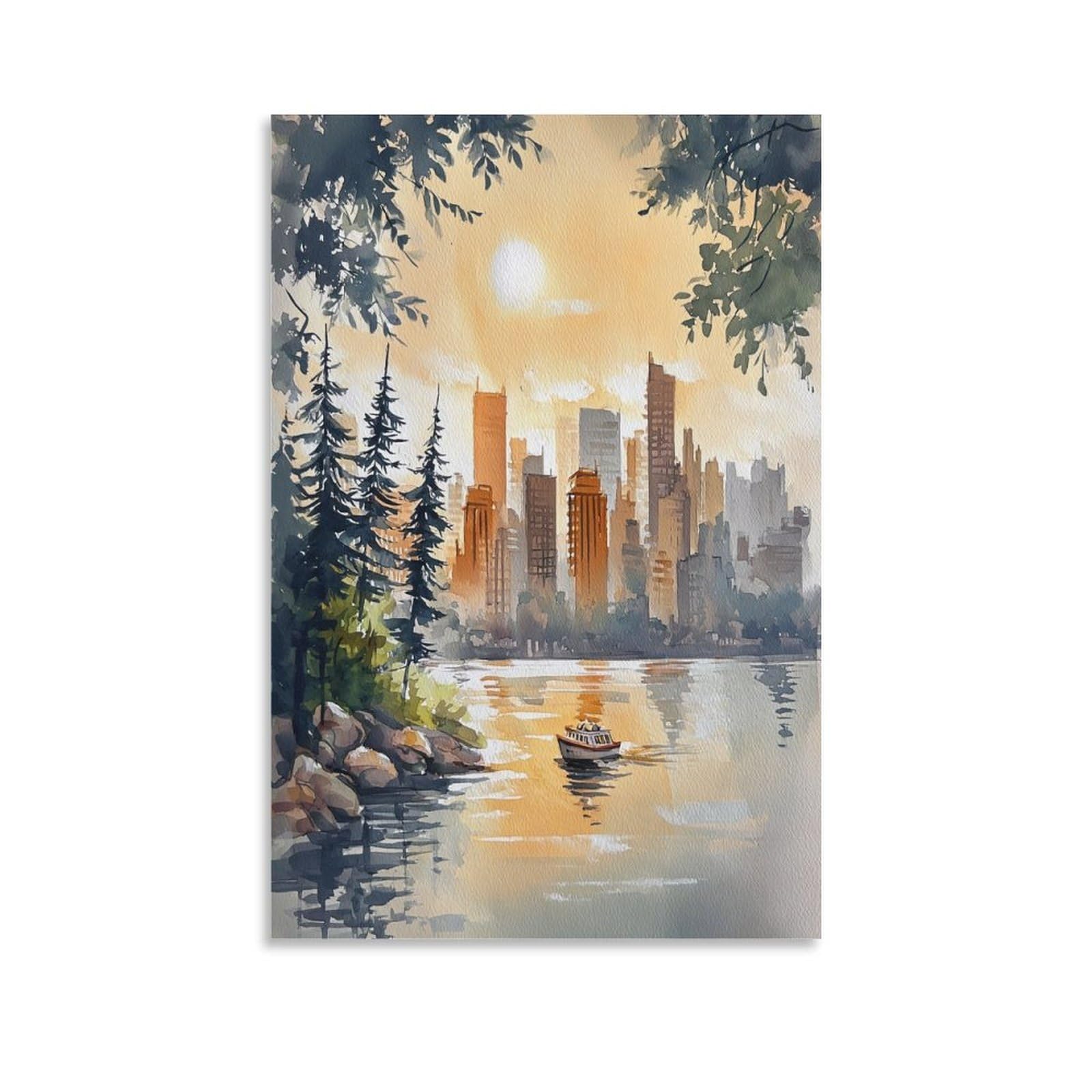 XWYMXZ Minnesota Traditional 20x30inch(50x75cm) Vintage Travel Poster Watercolor Canvas Art