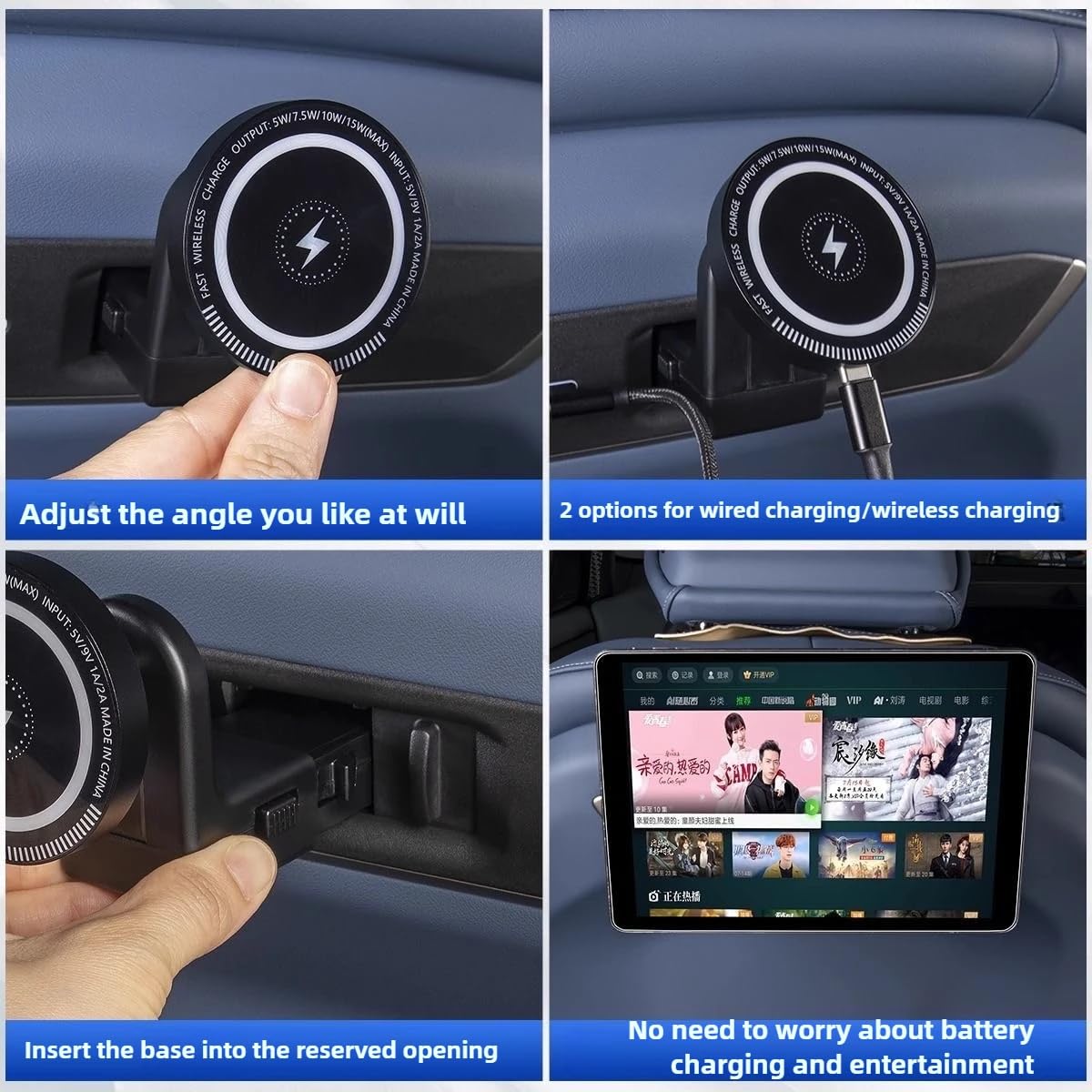 Compatibile con supporto magnetico per tablet BMW per sedile posteriore, sistema Pro Travel Comfort, compatibile con BMW X3, X5, X6, serie 5, 7, i5, iX (2023-2025), G45, G60, G05, G06, G61