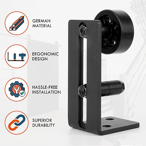 Miniatura 3 de Guía de piso para puerta de granero, guía de piso de puerta corredera de granero para rodillo inferior ajustable, opciones de 8 configuraciones,