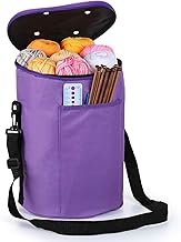 LEMESO 26 x 26 x 34 cm Knitting Bag Yarn Unicetto Knitwear Door Work Bag Storage Bag Organizer Yarn Storage Materials Sewing Accessories Stitching Pockets Compartments with Handle Holes