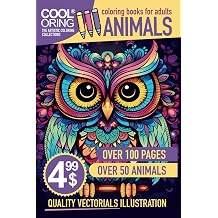 ANIMALS Coloring book for adults, Over 50 coloring pages but under 5 dollars