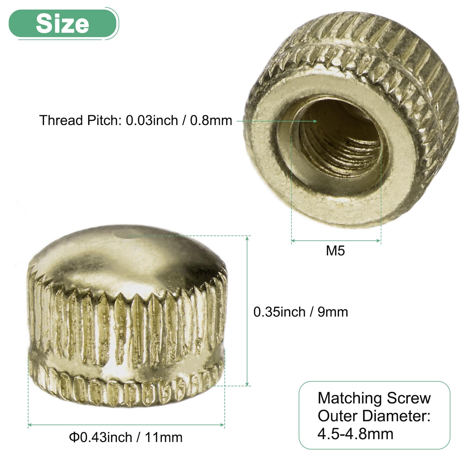 M METERXITY 25-Pack Threaded Cap Nuts - Image 3