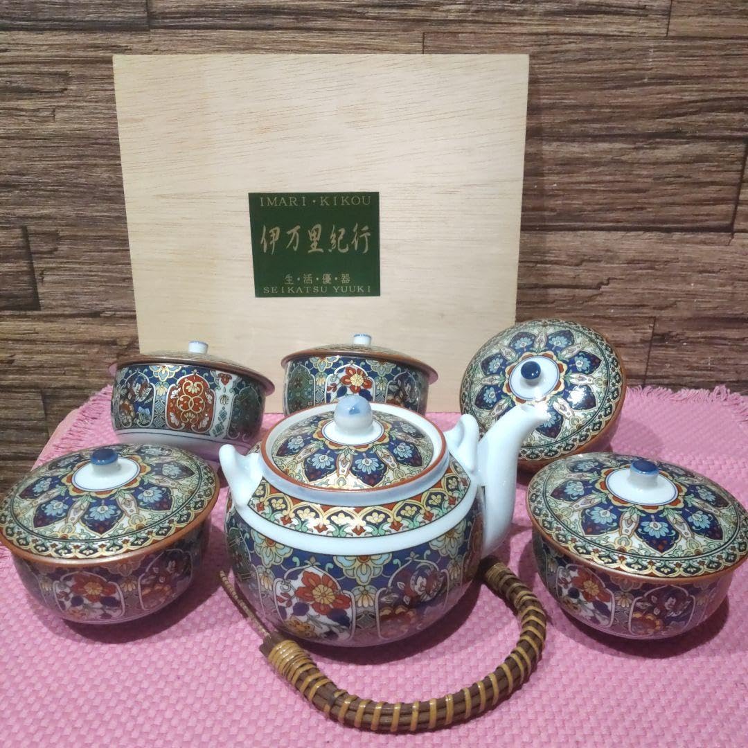 Amazon.co.jp: 有田焼 伊万里 伊万里紀行 急須 蓋付き 湯飲み 5客 茶器 