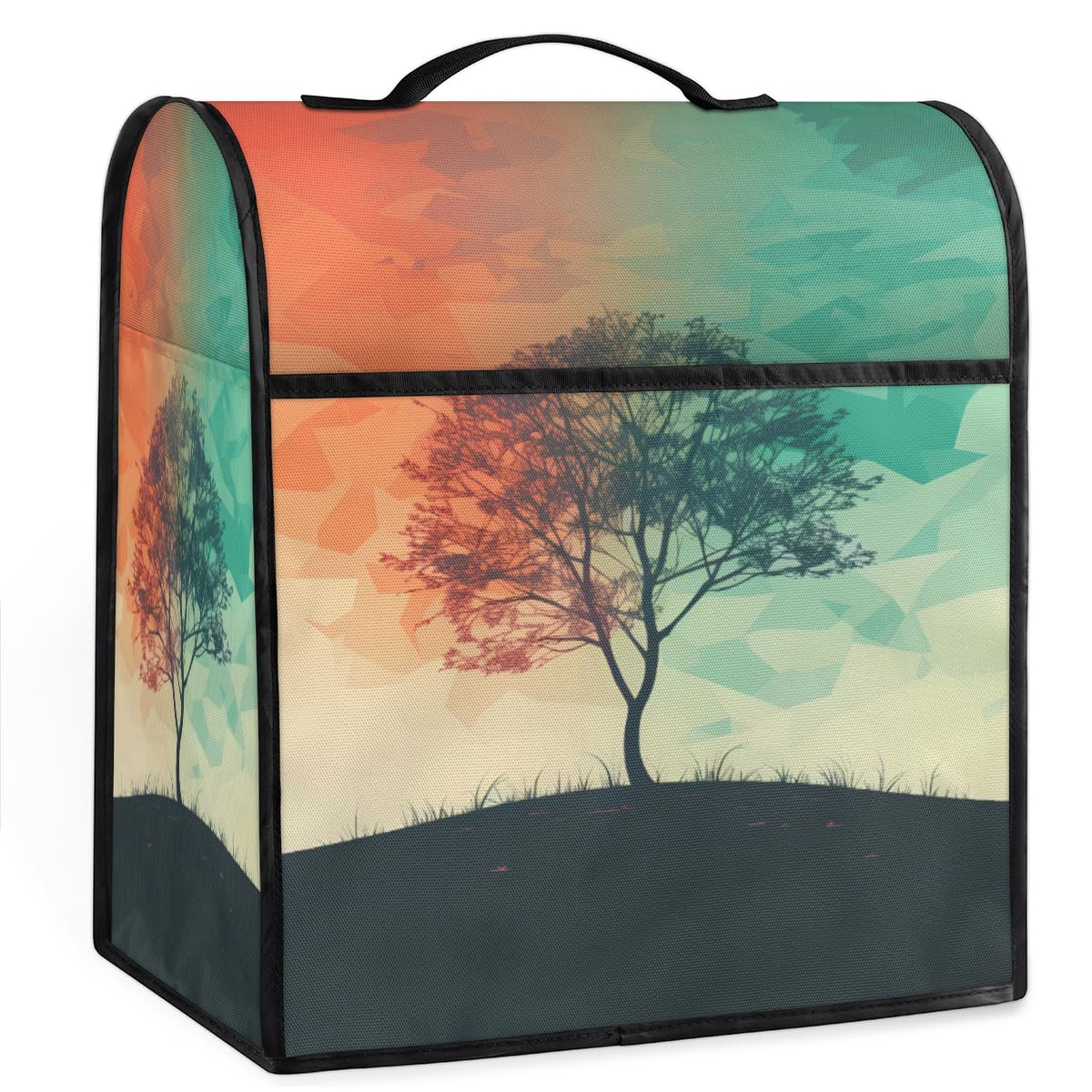 Coffee Maker Cover Tree Silhouette Kitchen Appliance Covers Small Appliance Covers Blender Cover Juicer Cover Dust Covers for Kitchen Appliances with Top Handle and Pockets,Washable,B34