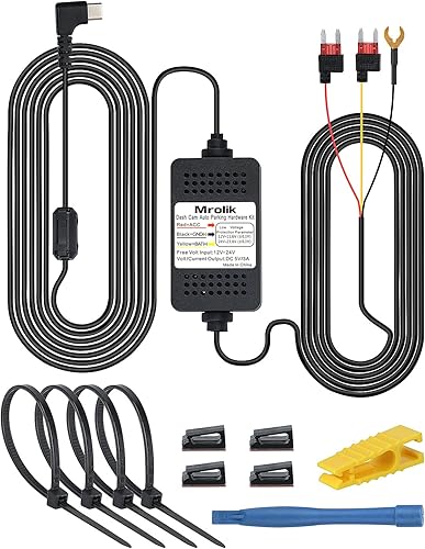 Kit de cable rígido para cámara de salpicadero, cable duro tipo C para cámara de salpicadero, cable de alimentación de cargador de cámara de