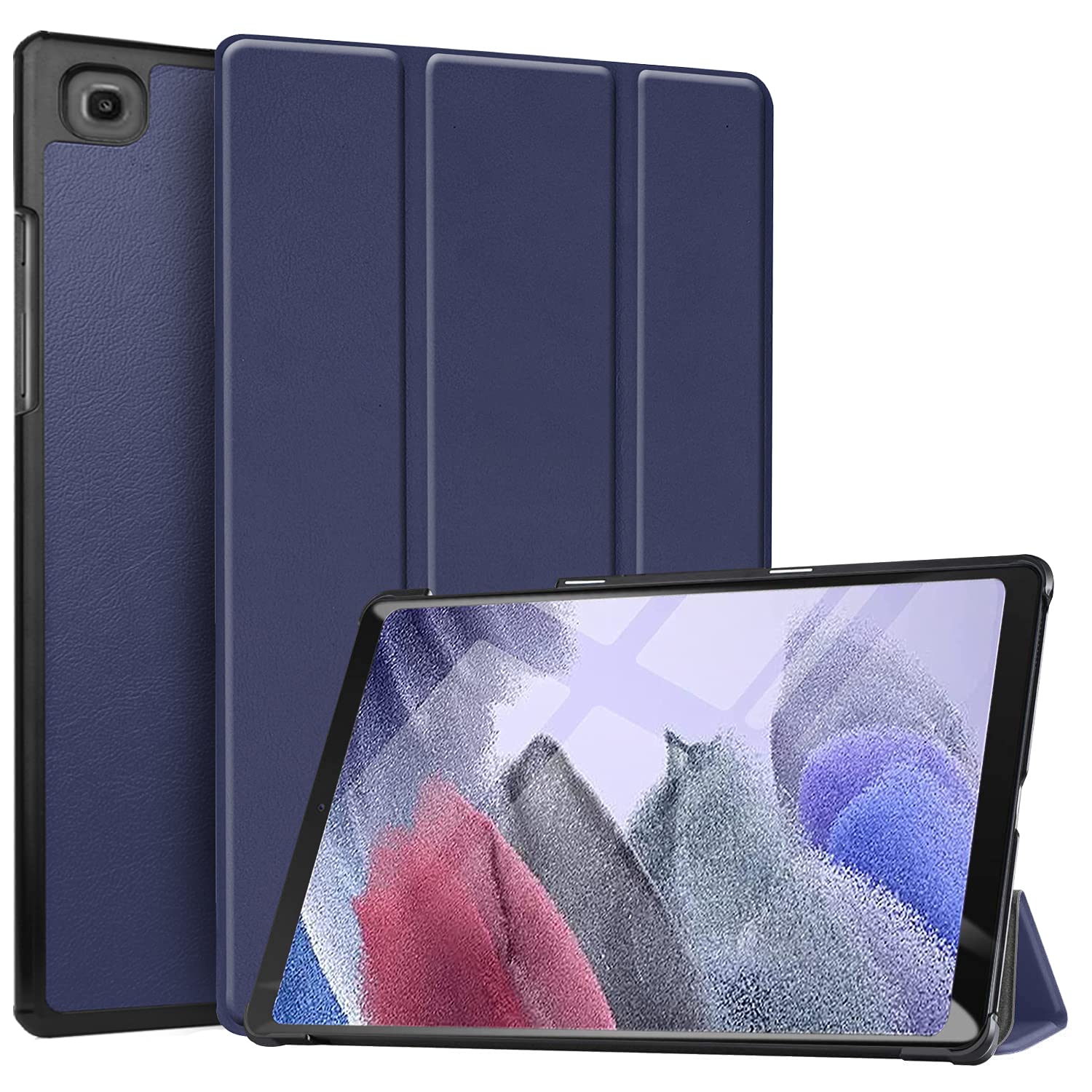 Robustrion Smart Trifold Hard Back Flip Stand Case Cover for Samsung Tab A7 Lite Cover 8.7 Inch Samsung Galaxy Tab A7 Lite Cover SM-T220/T225 -Navy