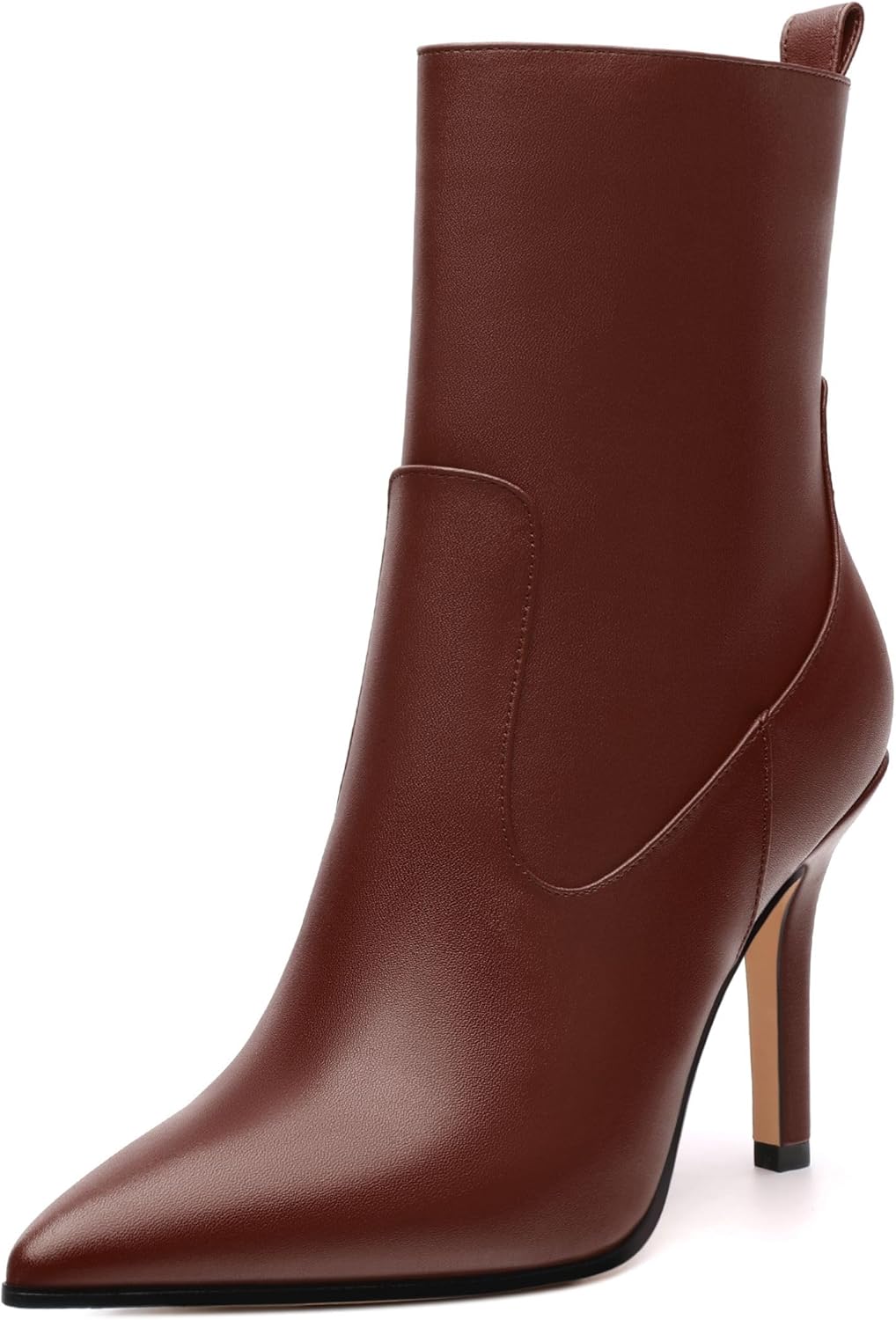 Womens Ankle Boots, Pointed Toe High Heel Ankle Booties for Women, Womens Stilettos Short Boots Zipper 3.6",Women Shoes for Workpalce, Street and Banquet.