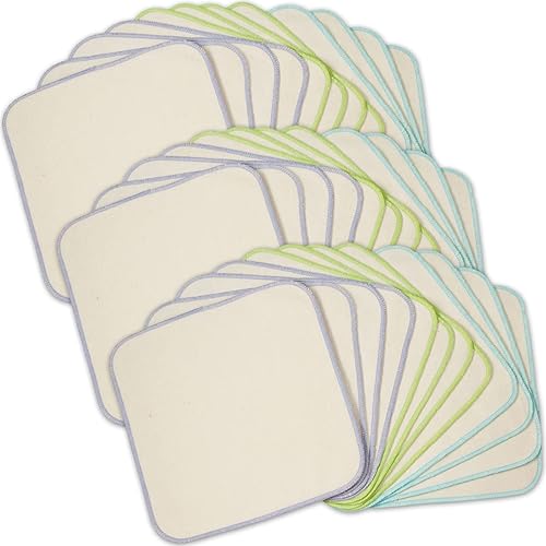 Miniatura 5 de OsoCozy Toallitas de tela de franela orgánica para bebés, reutilizables y lavables, ahorran dinero. 100% algodón orgánico sin blanquear. Costuras
