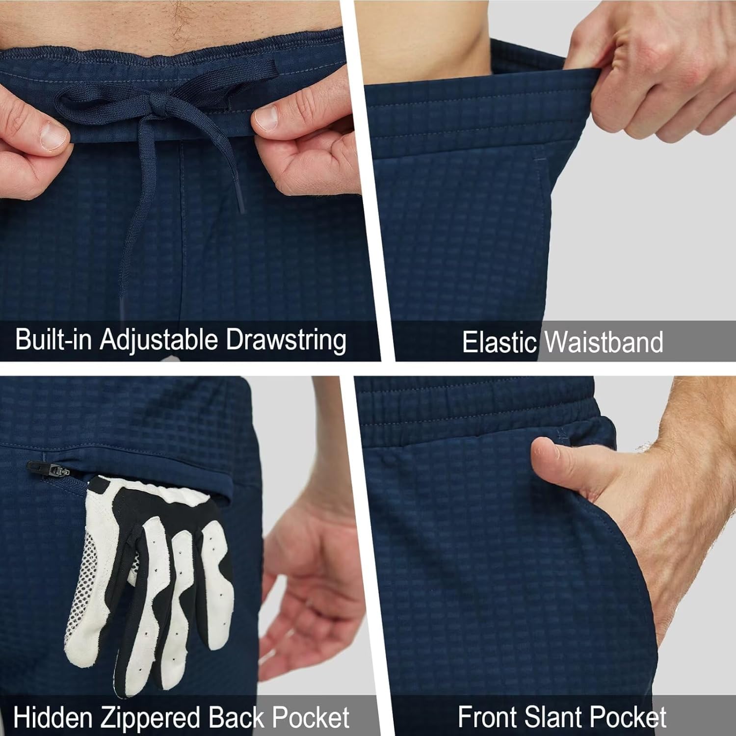 M MAELREG Ανδρικό φούτερ με τσέπες Ελαφρύ αναπνεύσιμο Casual Workout Αθλητικό παντελόνι γκολφ Ανδρικό Joggers Navy