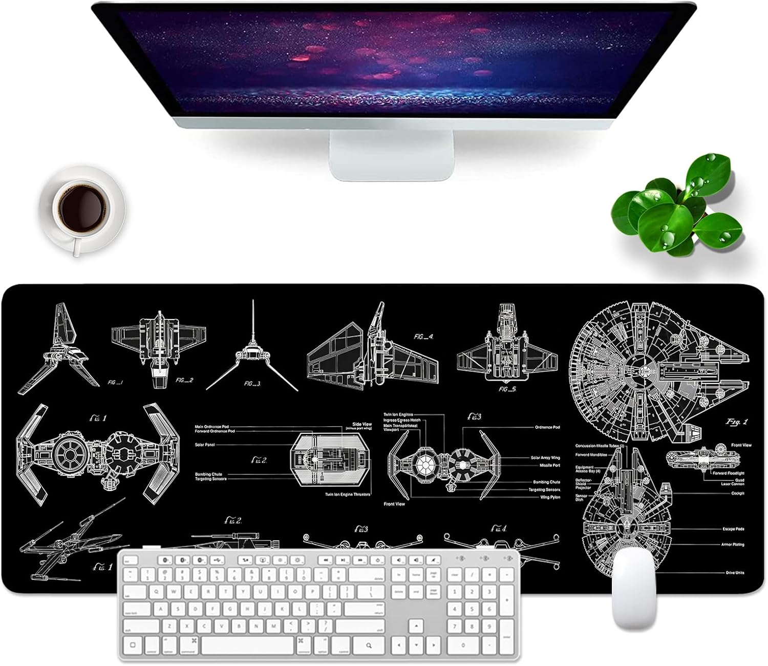 Black Gaming Mouse Pad Large Mouse Pad XL Desk Mat 31.5x11.8x0.12 inch Large Desk Pad Design Keyboard Pad (Design -5)