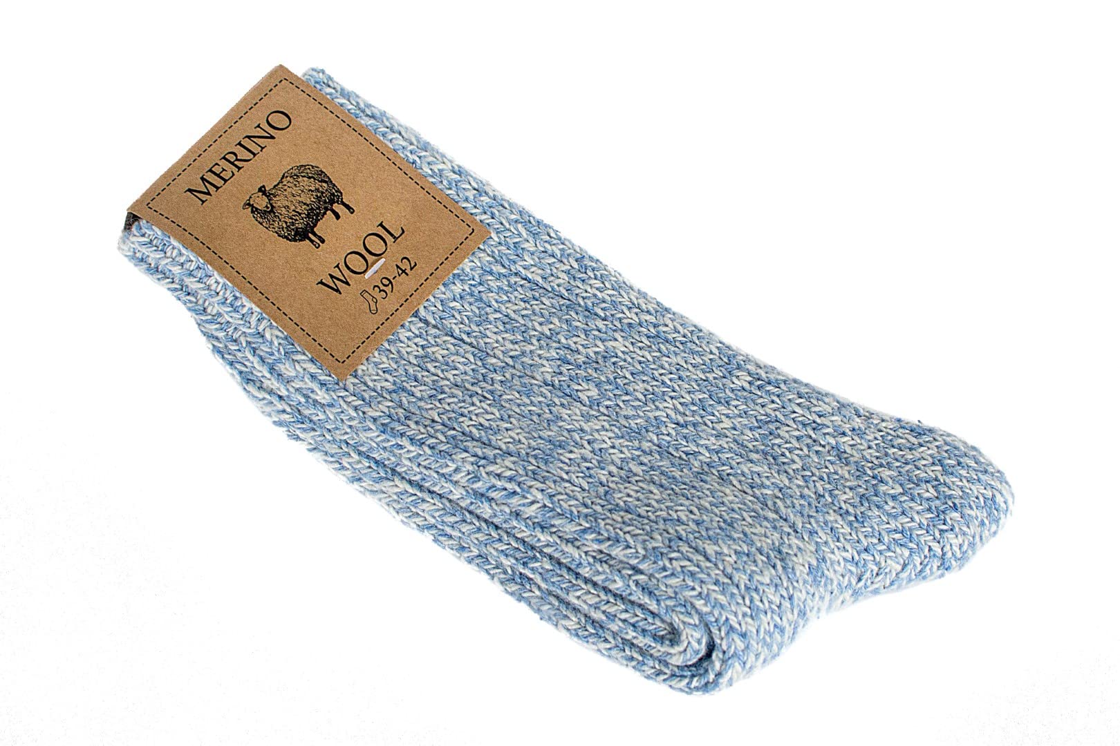 Robert's Rugs Merino Socks, 100% Merino Wool, Soft and Warm and Thick, Women Socks!!! (39-42, Blue)